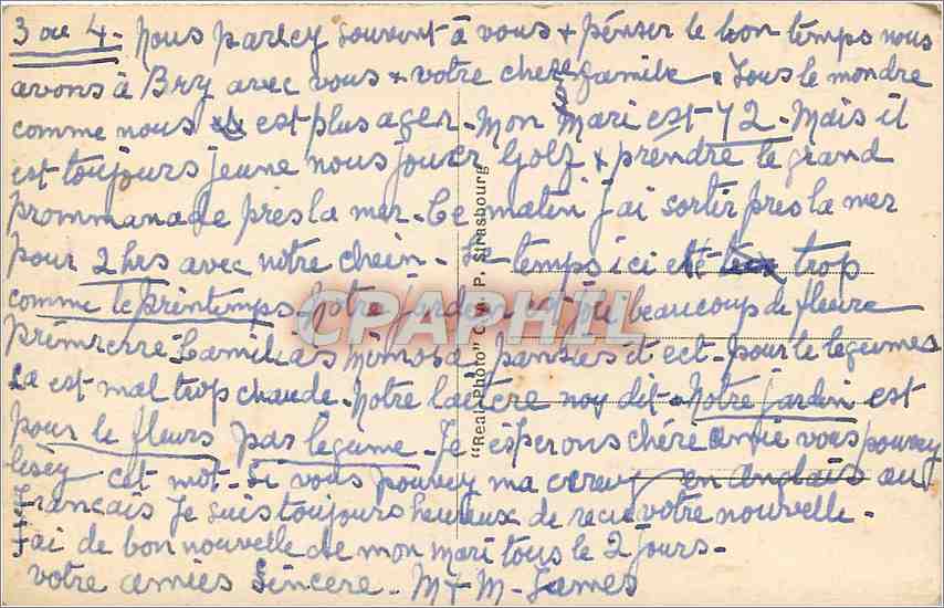 CPA Biarritz Effet de vagues au Rocher de la Vierge  — Verso