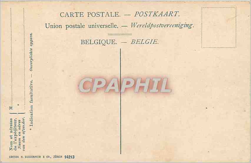 CPA Bruxelles Colonne du Congres  — Rückseite