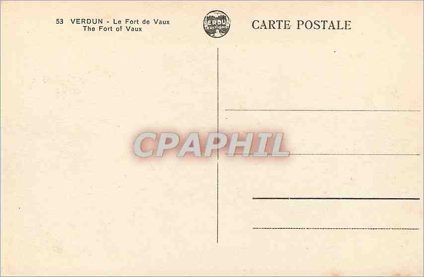 CPA Verdun Le Fort de Vaux Militaria — Rückseite