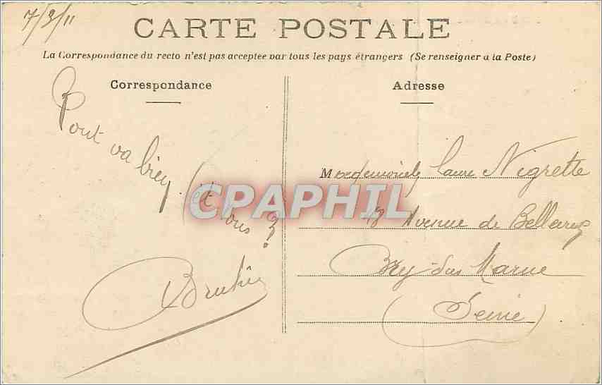 CPA Angers a vol d'oiseau Cote Nord Est  — Rückseite