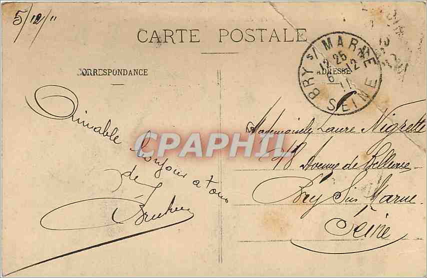 CPA Angers Jardin du Mail Vue generale a vol d'oiseau  — Rückseite