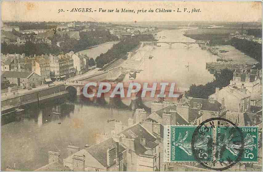 CPA Angers Vue sur la Maine prise du Chateau 
