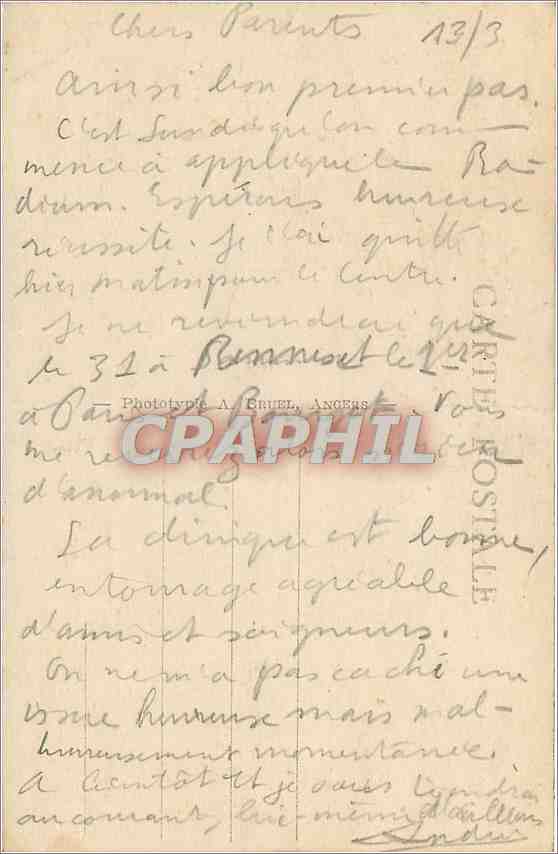 CPA Saumur M et L Le Chateau Fort  — Rückseite