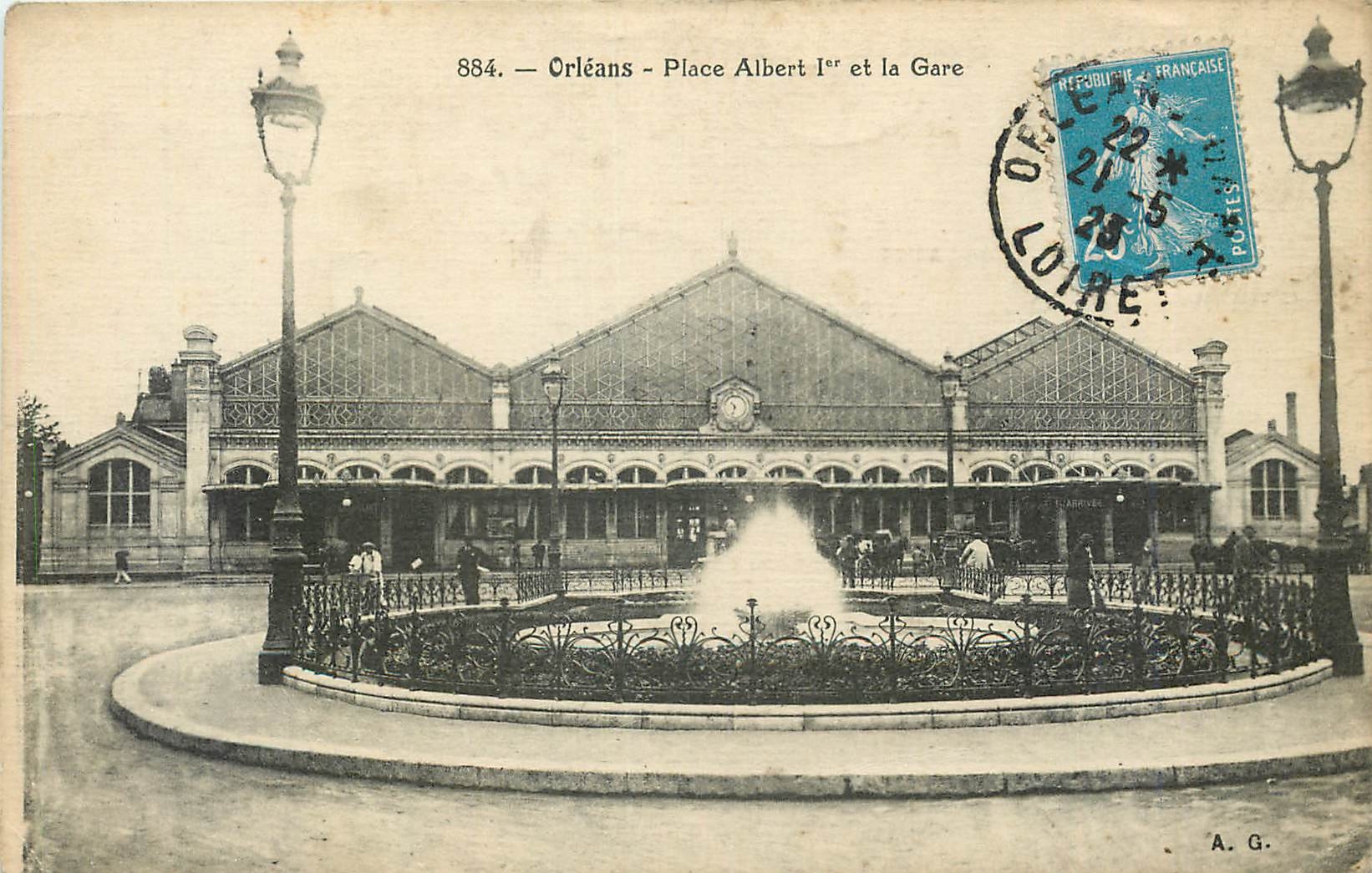 Orléans - Place Albert Ier et la Gare — A.G. éditeur, n° 884