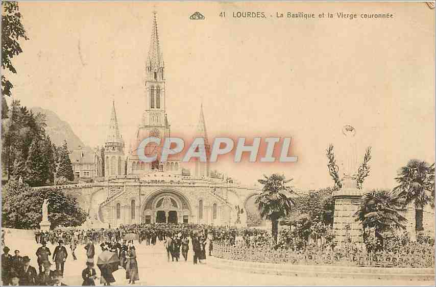 Lourdes - La Basilique et la Vierge couronnée — CPAPHIL, n°41
