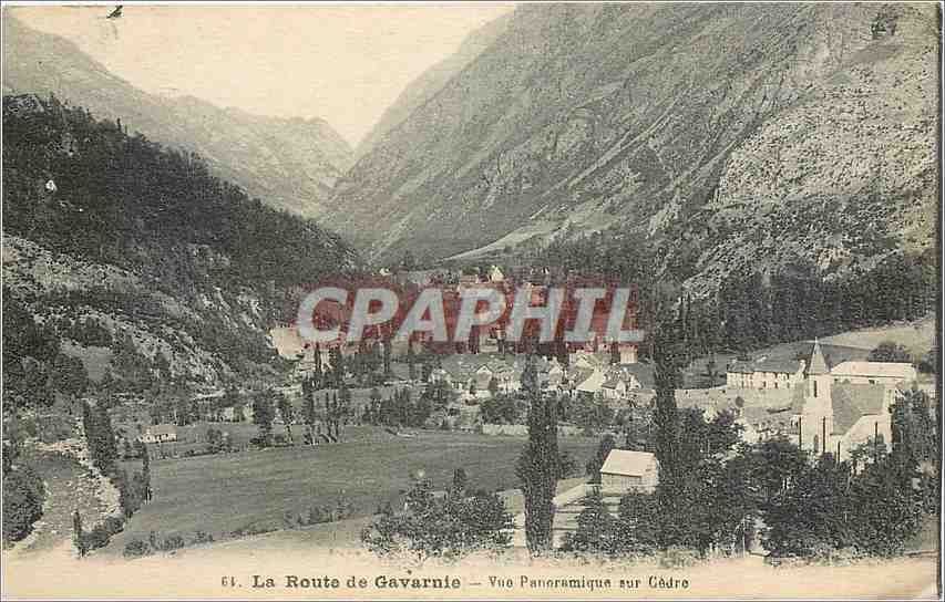 CPA La Route de Gavarnie Vue Panoramique sur Cedre 