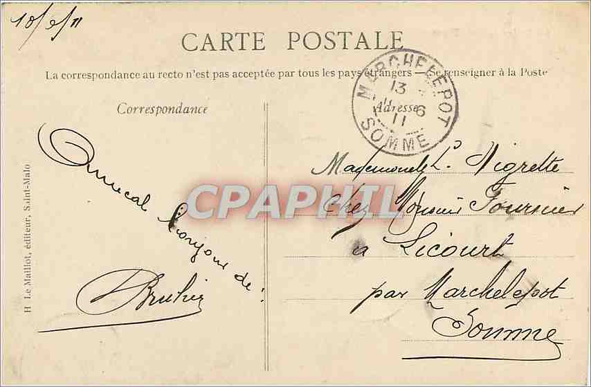 Rocher du Mont Dol — vue panoramique — H. Le Matilob, éditeur, Saint-Nazaire — Reverso