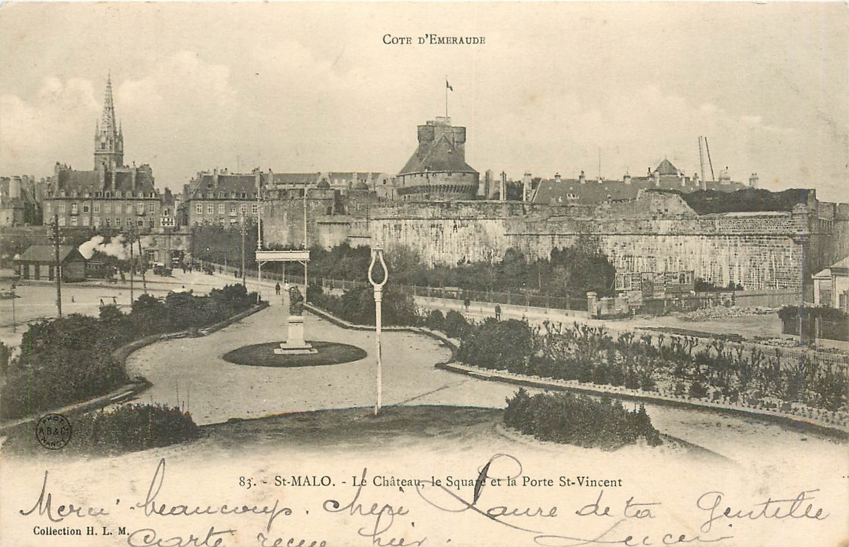 CPA St Malo Le Chateau le Square et la Porte St Vincent 