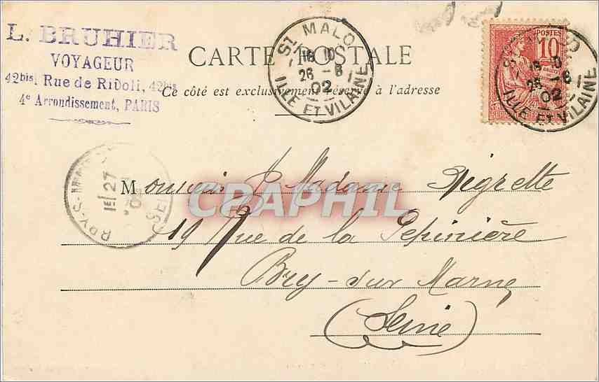 Saint-Malo - Porte Saint-Vincent et Square - G.F. D'Emande & Cie — Verso
