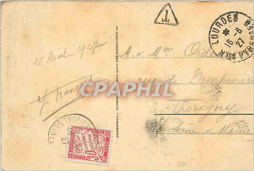 CPA Lourdes La Basilique et le Gave  — Verso