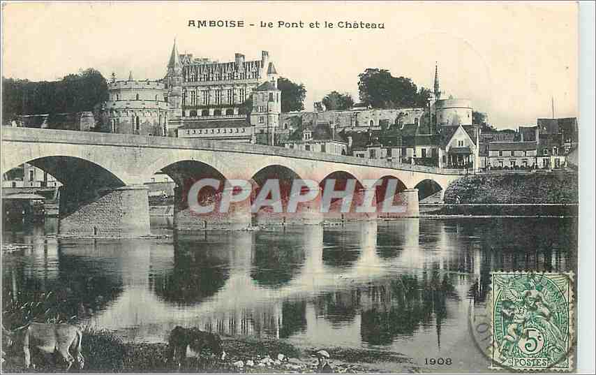 CPA Amboise Le Pont et le Chateau 