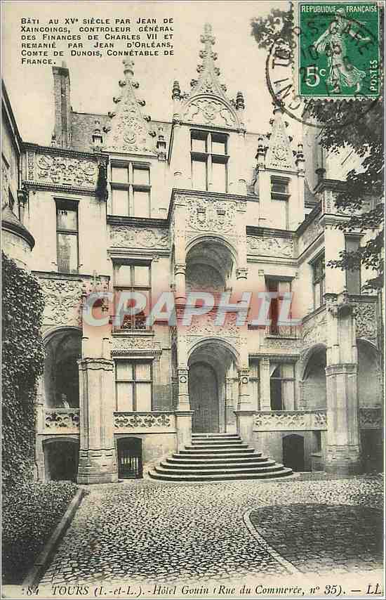CPA Tours I et L Hotel Gouin Rue du Commerce 