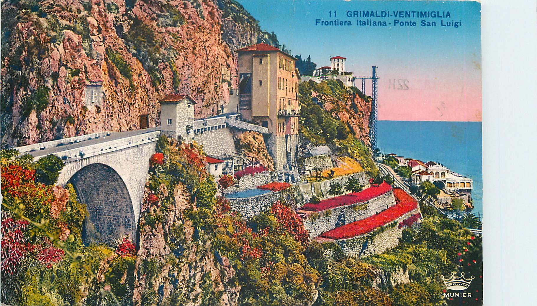 CPA Grimaldi Ventimiglia Frontiera Italiana Ponte San Luigi 