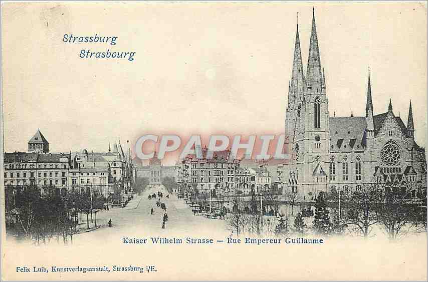 CPA Strasbourg Rue Empereur Guillaume 