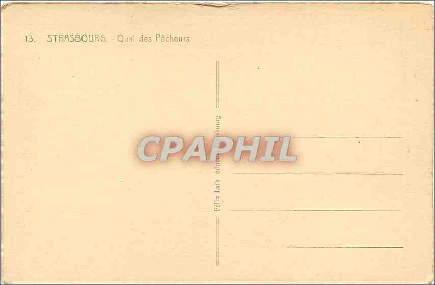 CPA Strasbourg Quai des Pecheurs  — Rückseite