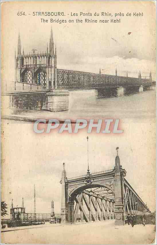 CPA Strasbourg Les Ponts du Rhin pres de Kehl 