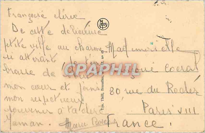 CPA Bruges Quai du Rosaire  — Rückseite
