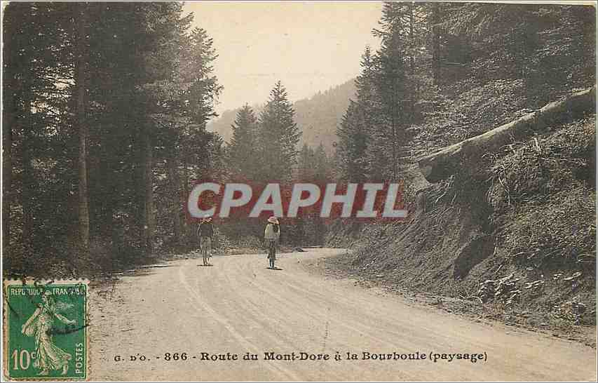 CPA Route du Mont Dore a La Bourboule paysage 