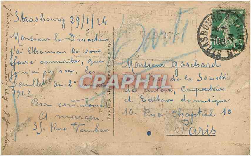 CPA Strasbourg Bateaux Lavoirs Quai des pecheurs  — Rückseite