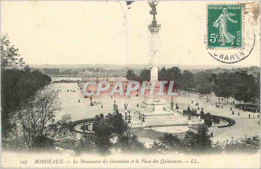 CPA Bordeaux Le Monument des Girondins et la Place des Quinconces 