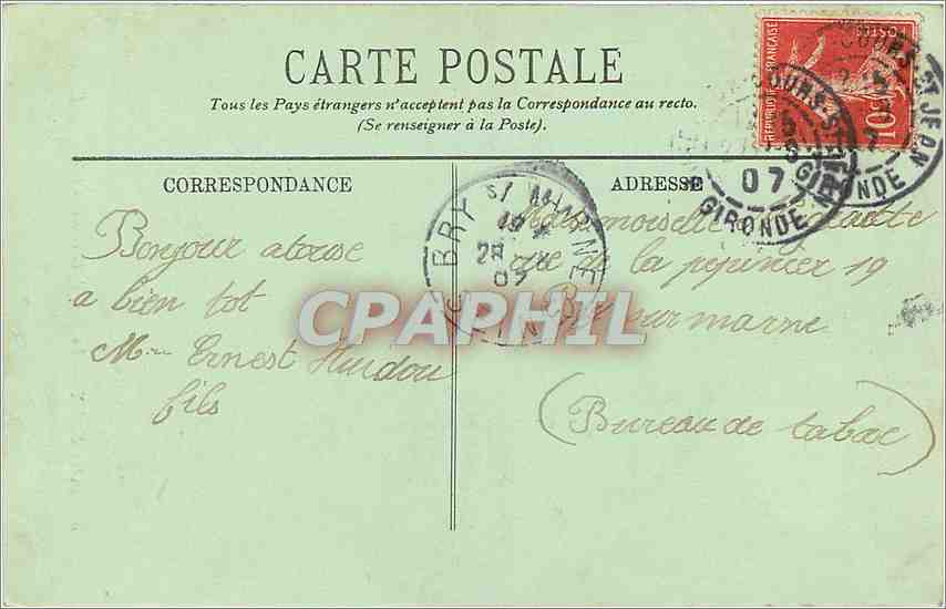 CPA Bordeaux La Tour de la Grosse Cloche  — Verso