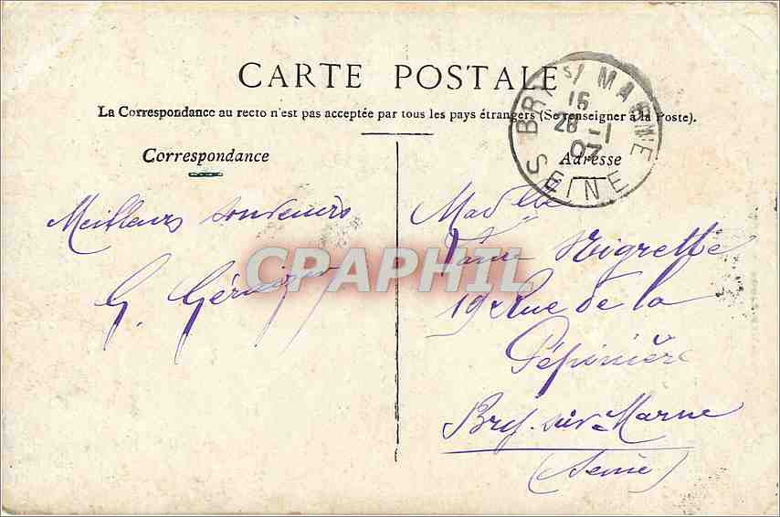 CPA Bordeaux Porte Cailhau  — Verso