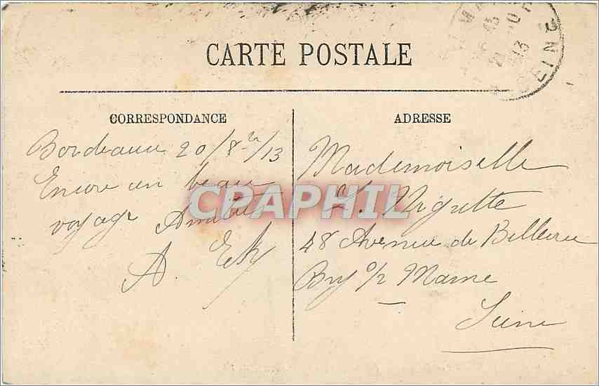 CPA Bordeaux Les Ruines du Palais Gallien  — Verso