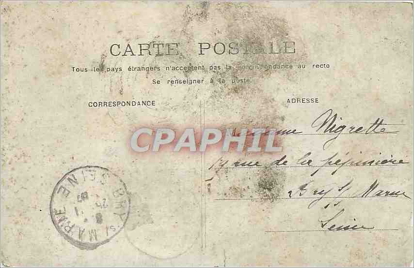 CPA Paris Invalides  — Verso