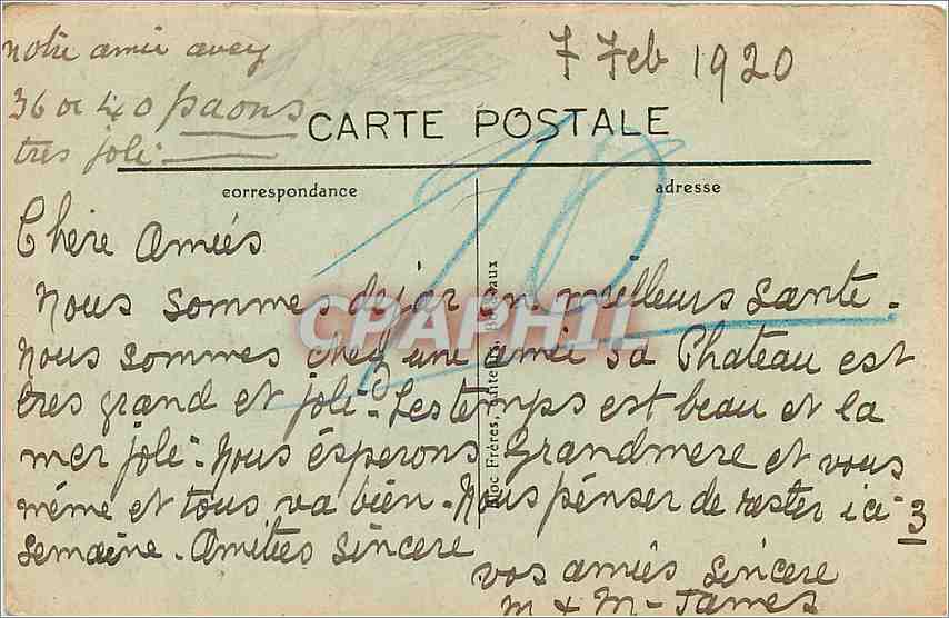 CPA Biarritz Cote Basque Le Port des Pecheurs  — Verso