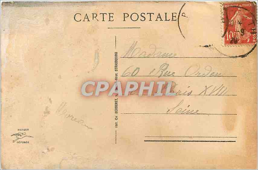 CPA Strasbourg Palais de l'ex Empereur Place de la Republique  — Rückseite