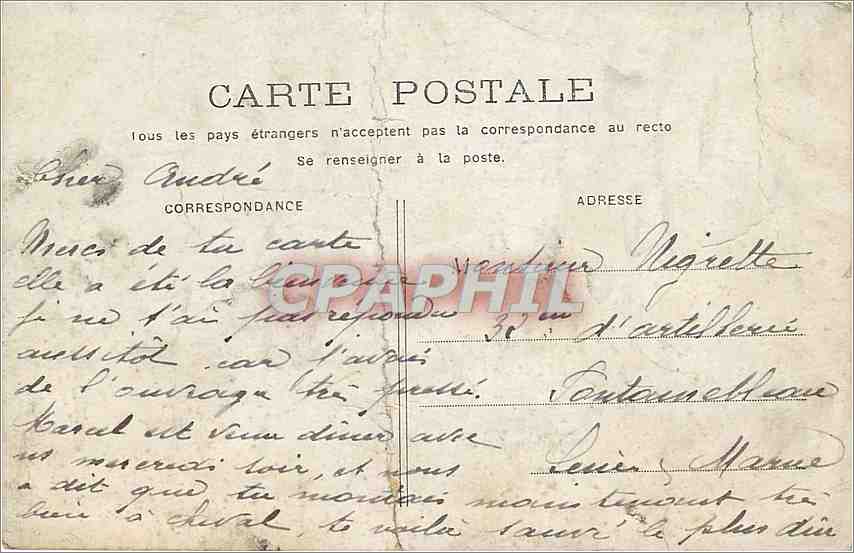 CPA Paris La Sainte Chapelle  — Verso