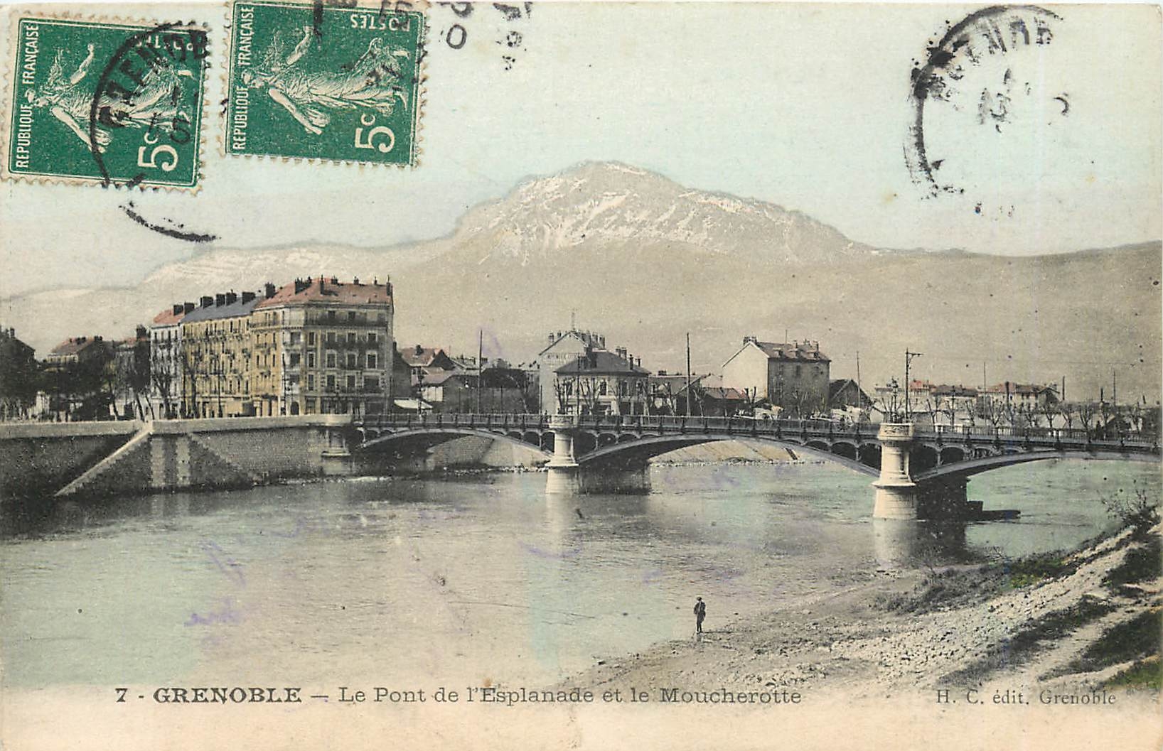 CPA Grenoble Le Pont de l'Esplanade et le Moucherotte 