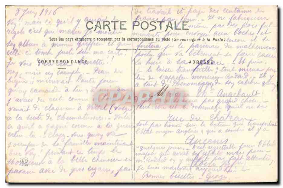 Castres - Un Tipo Locale, Manouille — Fototipo Labouche Frères Toulouse, n°95 — Verso