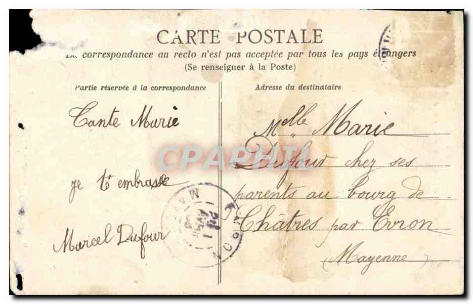 CPA Costume Folklore La vie aux champs Le clou dans le sabot  — Verso