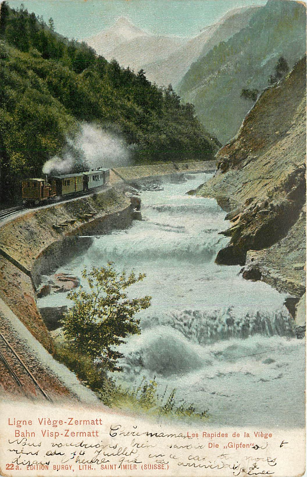 CPA Ligne Viège-Zermatt - Les Rapides de la Viege