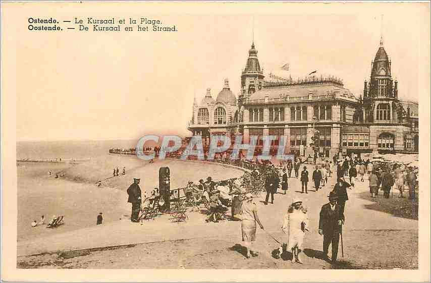 CPA Ostende - Le Kursaal et la Plage