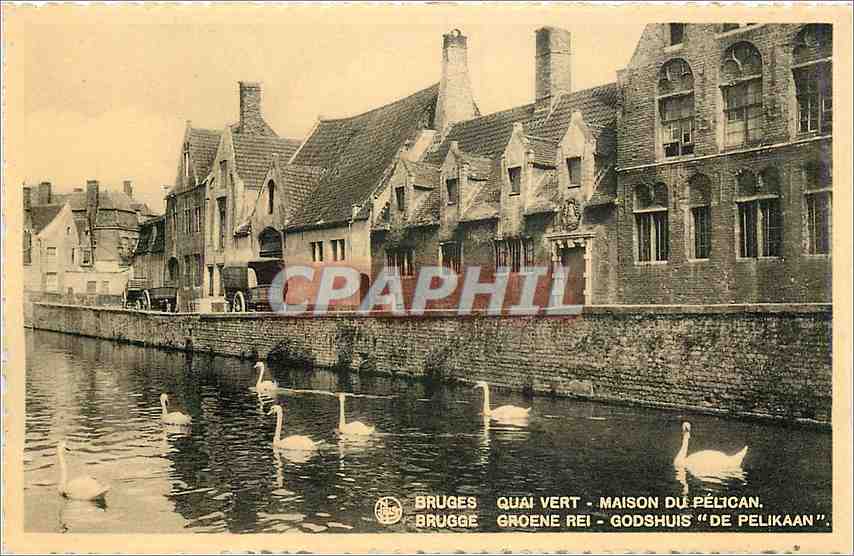 CPA BRUGES Quai Vert - Maison du Pelican