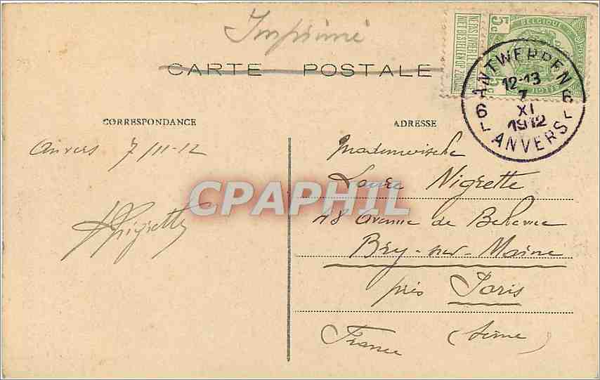 CPA Anvers L'Escaut et la Cathedrale Bateaux — Back