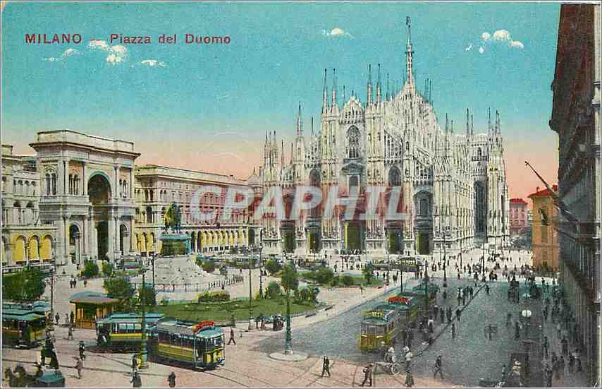 CPA MILANO Plazza del duomo Tramway