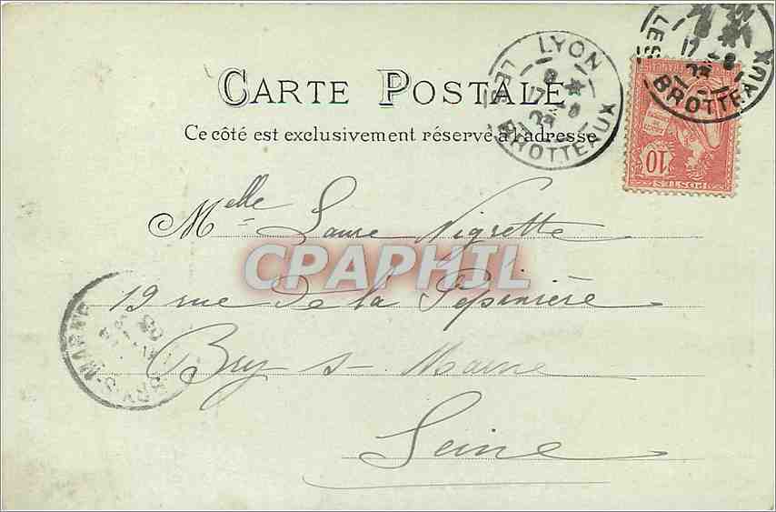 CPA LYON Palais de Justice — Verso
