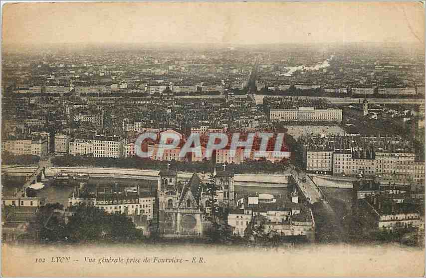 CPA LYON Vue Generale prise de Fourvière