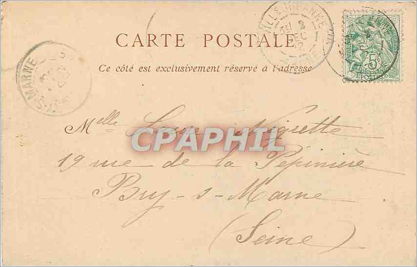 CPA Lyon La Prefecture — Rückseite