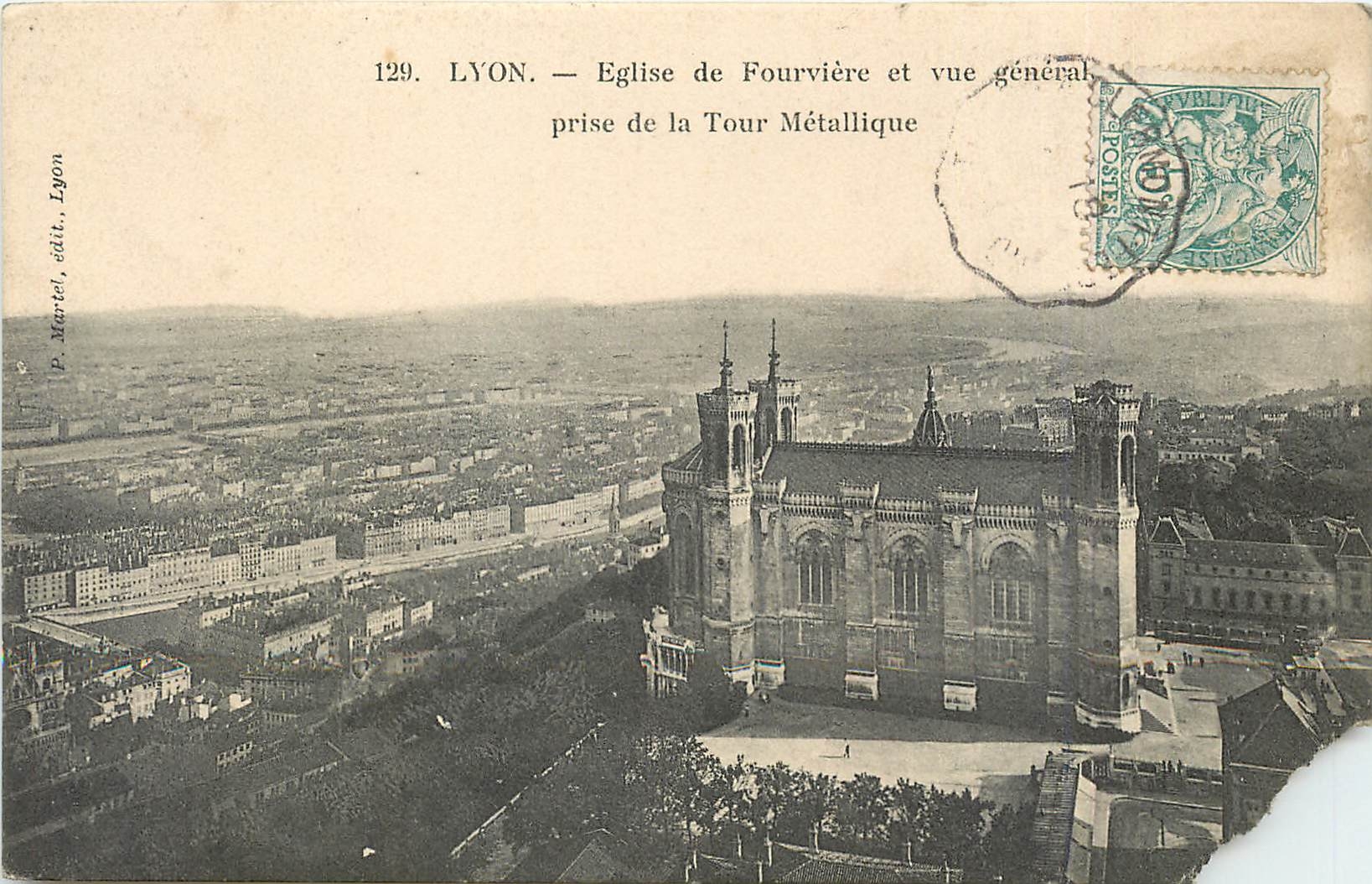 CPA Lyon Eglise de Fourvière et Vue genérale