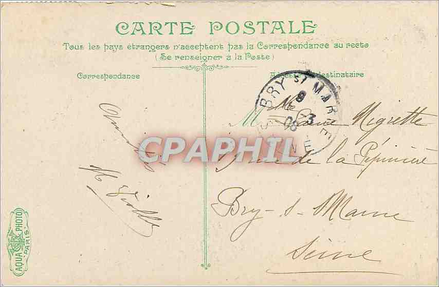 Lyon. Un coin du Parc — éditeur LV & C°, n°21 — Verso