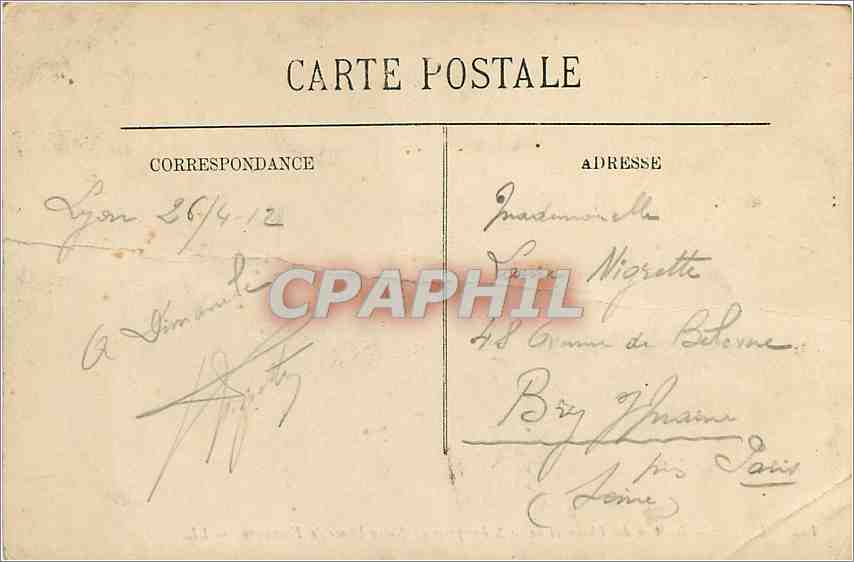CPA Lyon Jonction du Rhone et de la Saone prise de notre Dame de Fourviere — Verso