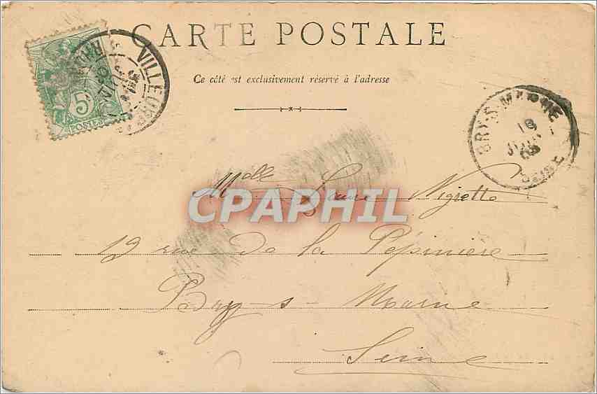CPA Lyon Pont de Guillotiere et Grand Hotel-Dieu — Rückseite