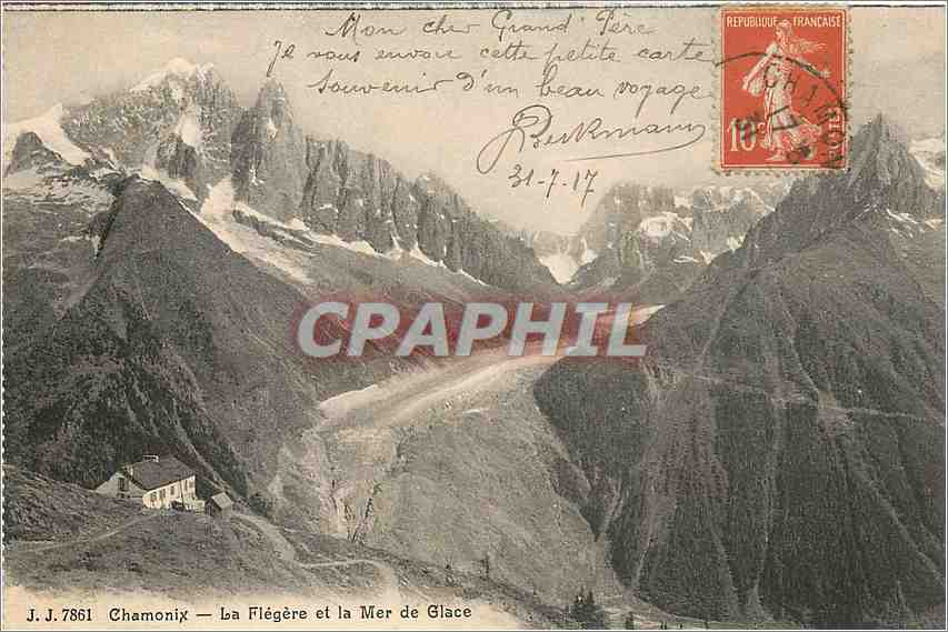 CPA Chamonix - La Flegere et la Mer de Glace