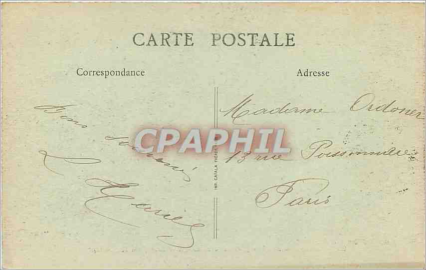 CPA Chamonix -Vue generale des Bossons et Massif du Mont-Blanc — Verso