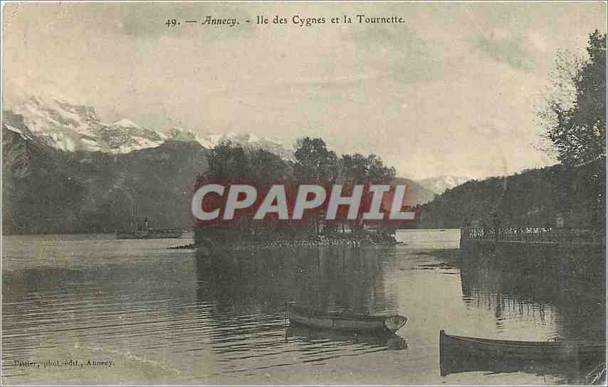 Annecy — Île des Cygnes et la Tournette — Ditter, phot. Annecy, n°49