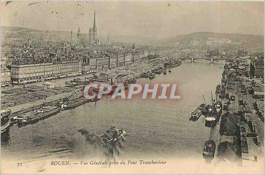 CPA Rouen - Vue genereale prise du Pont Transbordeur